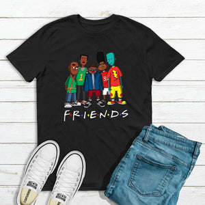 Black Male Cartoon "Friends" T-shirt - Jazzi D's Hometown Tees