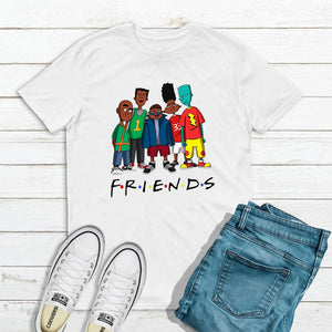 Black Male Cartoon "Friends" T-shirt - Jazzi D's Hometown Tees